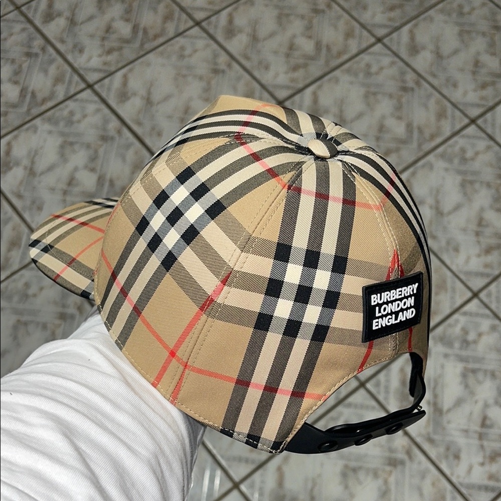 Burberry Tan Plaid Baseball Cap